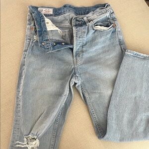 GAP Blue Relaxed Jeans with Distressed Details